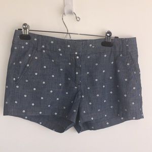 J.Crew adorable polka dot chambray shorts